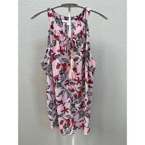 SALE 2/$15 c&e Size Small Halter Pink Floral Halter Shirt Blouse Flowy Tank Top